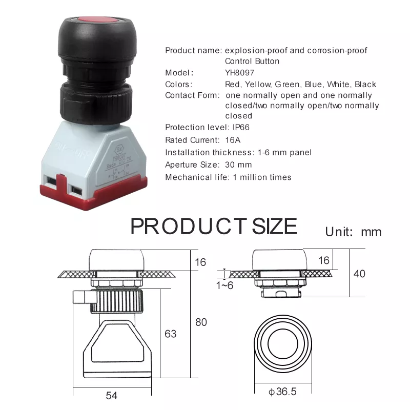 CMORSUN Explosion Proof Push Button Switch Ex 1no 1nc Self Reset Buy