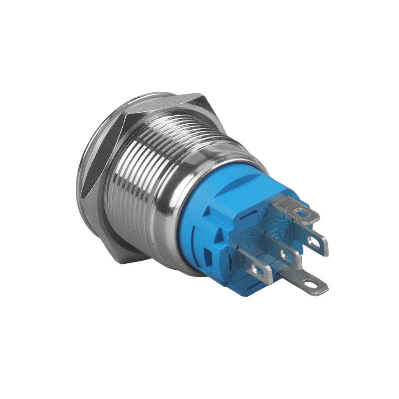 CMORSUN 19mm Metal Waterproof 12V -220V 5 Pin ON-OFF Push Button Switch ...